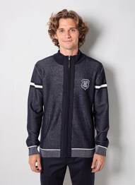 Gilet manches longues tissage chiné bleu CAMBERABERO homme