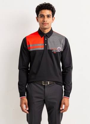 Polo manches longues manches longues noir CAMBERABERO homme