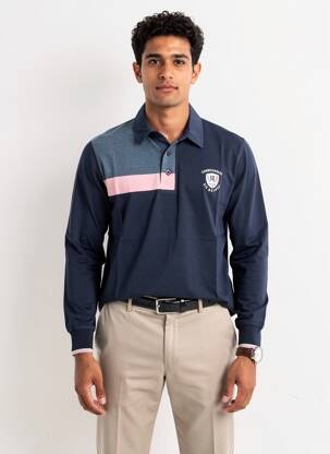 Polo manches longues manches longues bleu CAMBERABERO homme