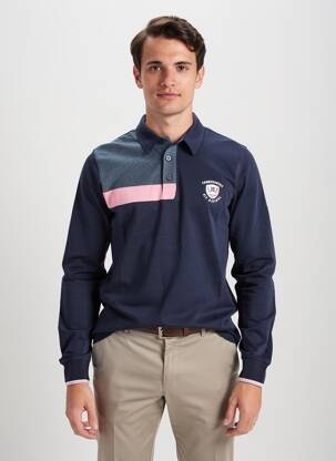 Polo manches longues manches longues bleu CAMBERABERO homme