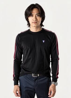 T-shirt broderie manches longues noir CAMBERABERO homme
