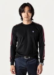 T-shirt broderie manches longues noir CAMBERABERO homme