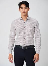 Chemise manches longues coupe cintrée marron CAMBERABERO homme