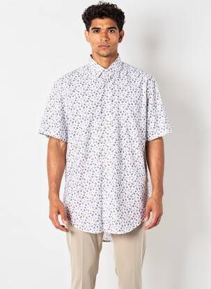 Chemise manches courtes coupe cintrée blanc CAMBERABERO homme