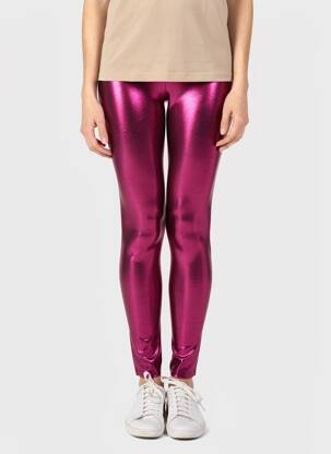 Legging effet matière satinée taille normale rose GOLDA femme
