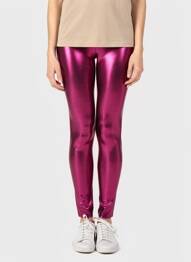 Legging effet matière satinée taille normale rose GOLDA femme