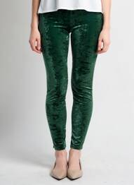 Legging effet matière satinée taille normale vert GOLDA femme