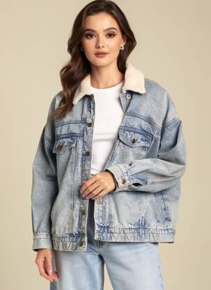 Blouson finition intérieure doublure polaire bleu ROSE GARDEN femme
