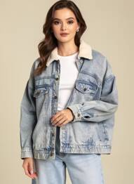 Blouson finition intérieure doublure polaire bleu ROSE GARDEN femme