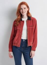 Blouson manches longues rouge ROSE GARDEN femme