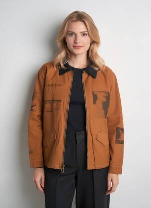 Blouson poches marron ROSE GARDEN femme