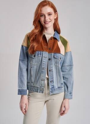 Veste casual coupe droite bleu ROSE GARDEN femme