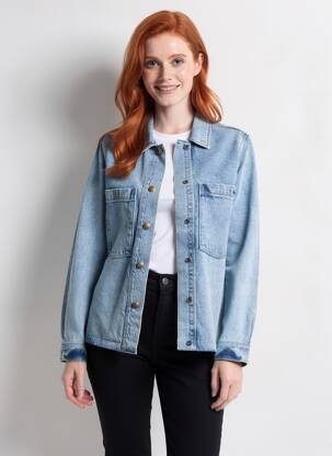 Veste casual coupe droite bleu ROSE GARDEN femme