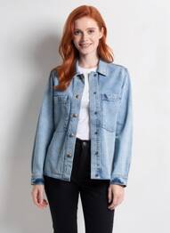 Veste casual coupe droite bleu ROSE GARDEN femme