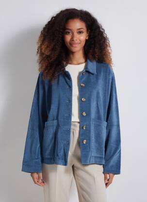 Veste casual coupe droite bleu ROSE GARDEN femme