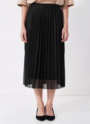 Jupe longue coupe fluide noir ICHI femme