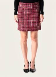 Jupe courte tissage tweed rose LILI SIDONIO femme