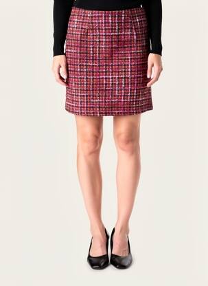 Jupe courte tissage tweed rose LILI SIDONIO femme