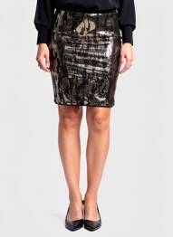 Jupe courte coupe droite noir B.YOUNG femme