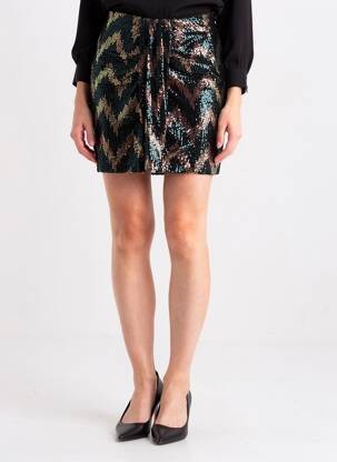 Jupe courte coupe droite vert LILI SIDONIO femme