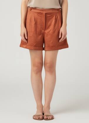 Short taille à pinces taille normale orange ANDY & LUCY femme