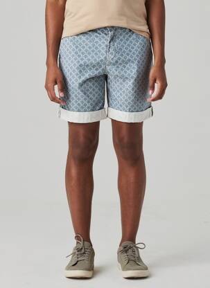 Short taille à pinces taille normale bleu HAPPY femme