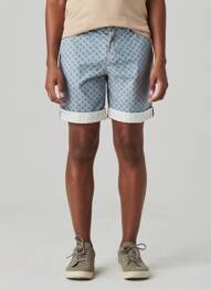 Short taille à pinces taille normale bleu HAPPY femme