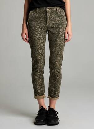 Pantalon 7/8 stretch taille normale vert HAPPY femme