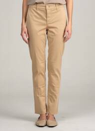 Pantalon chino tissage popeline taille normale beige HAPPY femme