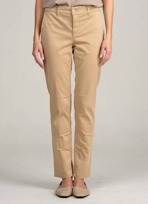Pantalon chino tissage popeline taille normale beige HAPPY femme