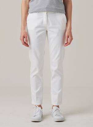Pantalon chino tissage popeline taille normale blanc HAPPY femme