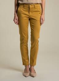 Pantalon chino stretch taille normale jaune HAPPY femme