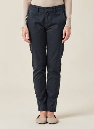 Pantalon chino tissage popeline taille normale bleu HAPPY femme