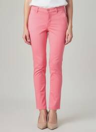 Pantalon chino tissage popeline taille normale rose HAPPY femme