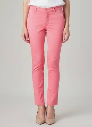 Pantalon chino tissage popeline taille normale rose HAPPY femme