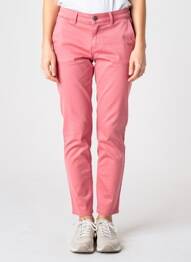 Pantalon chino fermeture zippée sous rabat boutonné taille normale rose HAPPY femme