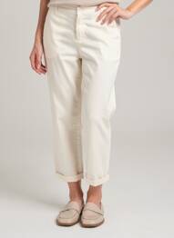 Pantalon 7/8 stretch taille normale blanc HAPPY femme