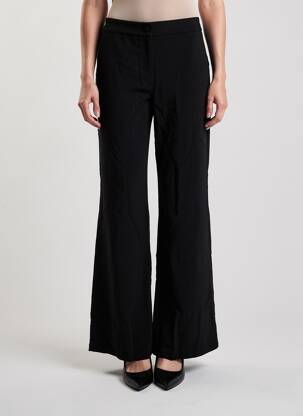 Pantalon flare fermeture zippée sous rabat boutonné noir LA PETITE ETOILE femme