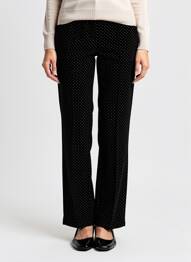 Pantalon droit fermeture zippée sous rabat avec crochet noir LA PETITE ETOILE femme