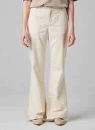 Pantalon flare coupe évasée beige HAPPY femme