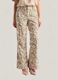 Pantalon flare coupe évasée beige LA PETITE ETOILE femme