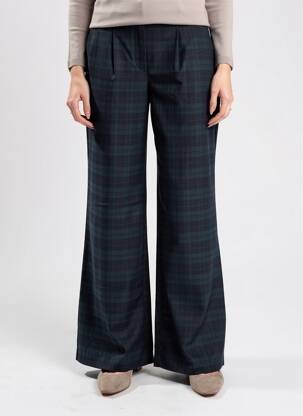 Pantalon flare fermeture zippée sous rabat avec crochet vert MOLLY BRACKEN femme