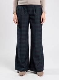 Pantalon flare fermeture zippée sous rabat avec crochet vert MOLLY BRACKEN femme