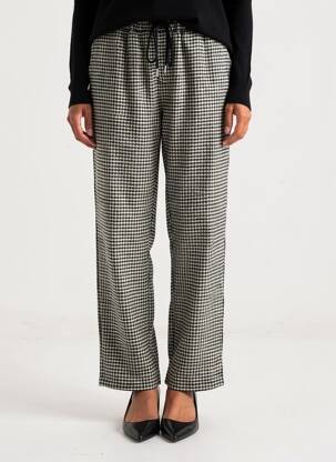 Pantalon droit taille élastique noir LILI SIDONIO femme