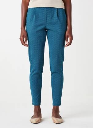 Pantalon slim taille élastique bleu ICHI femme