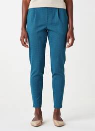Pantalon slim taille élastique bleu ICHI femme