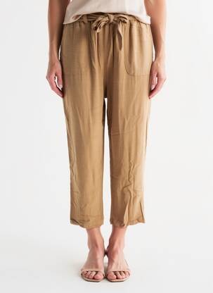 Pantalon 7/8 taille élastique beige MAZARINE femme