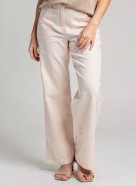 Pantalon droit fermeture zippée sous rabat boutonné rose LPB femme