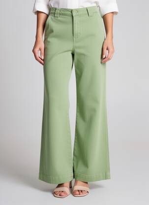 Pantalon flare coupe évasée vert LPB femme