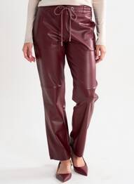 Pantalon droit taille élastique taille normale rouge ROSE GARDEN femme